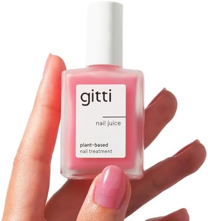 Close up of Gitti Nail Juice sheer pink jelly nail polish texture