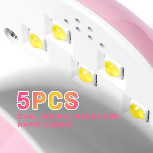 MEKK pink bellflower nail lamp with Type-C USB cable attached