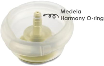 Four durable silicone replacement O-rings designed for Medela Harmony handle sealing