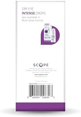 Back of Optase package showing drug facts and preservative free formula details.