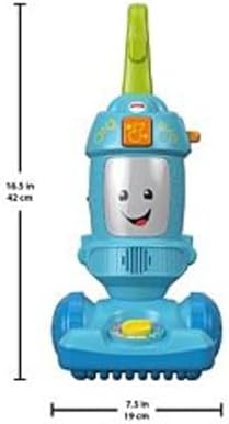 Fisher-Price musical vacuum packaging view illustrating the educational features for counting and color learning.