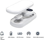 The portable receiver unit of the TEQIN enuresis monitor highlighting the activation buttons for sound and vibration settings.