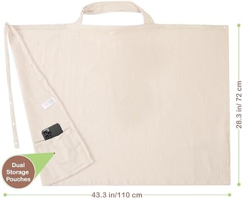 Close up of Infancie breastfeeding cover showing arch neckline