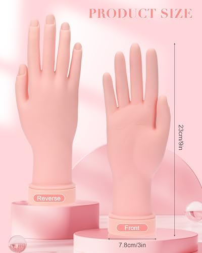 Top view of professional nail art practice mannequin model