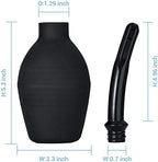 TopQuaFocus black anal douche bulb with detachable 4.8 inch soft tip.