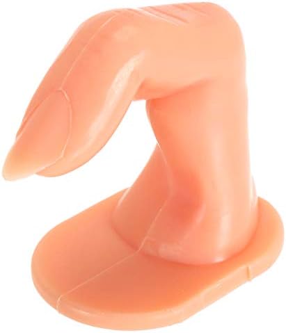 Close up of Hedume nail art training finger with adhesive base