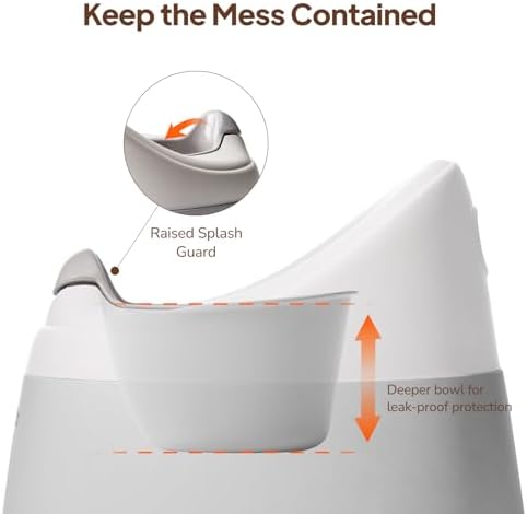 Tinyiota toddler toilet with high splash guard