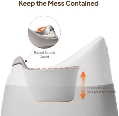 Tinyiota toddler toilet with high splash guard