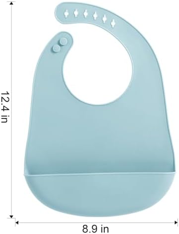 PandaEar silicone baby bib rolled up compactly with utensils inside the pocket