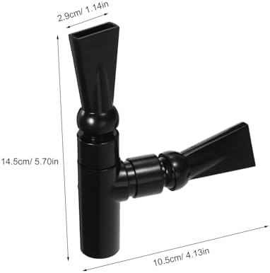 Black plastic double nozzle for fish tank illustrating the 360 degree horizontal rotation mechanism