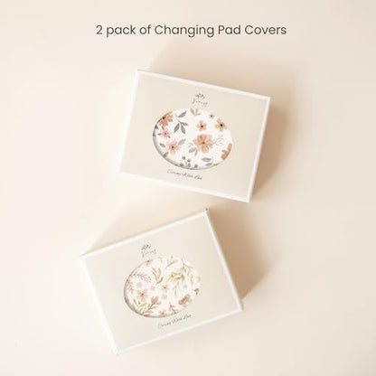 Konssy soft polyester changing pad covers packaged as baby shower gift
