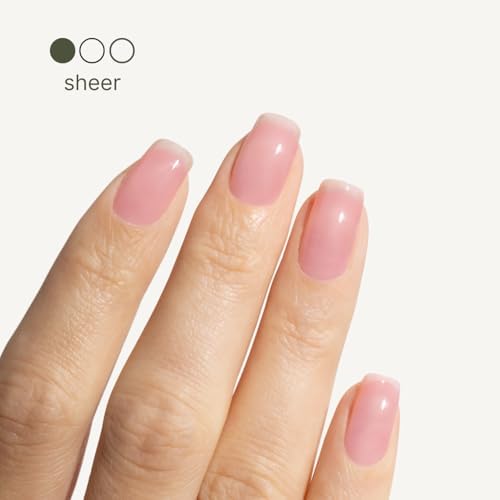 Botanist The Remedy sheer rose polish application on fingernails