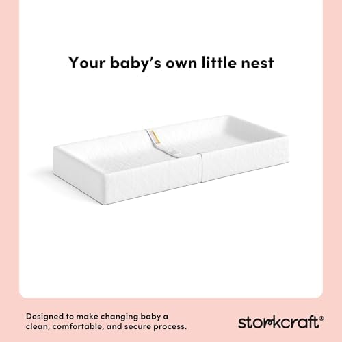 Storkcraft Nest 4-Sided Contoured Baby Changing Pad elevated side angle