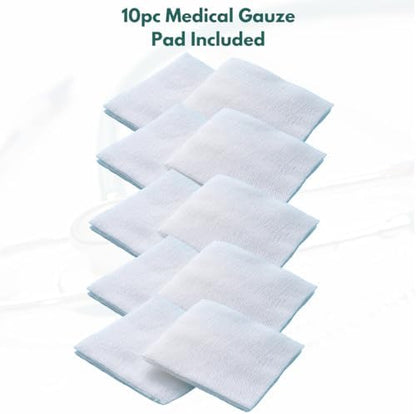 Clear medical tape roll being torn easily by hand for quick wound care