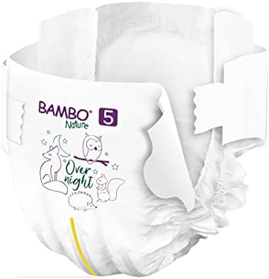 Bambo Nature size five twenty two count diaper pack close up