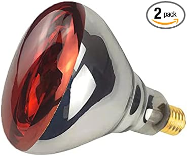 BONGBADA 2 pack 250W red infrared heat lamp bulbs front view for commercial food service