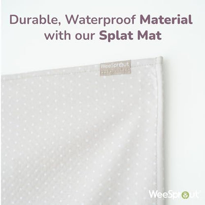 Folded WeeSprout baby playmat displaying the neutral Dotted Sand pattern aesthetic