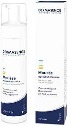 Dermasence Mousse exfoliating face wash pump bottle with citrus scent