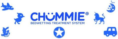Close up view of the kid friendly blue icon designs on Chummie Flexitape strips.