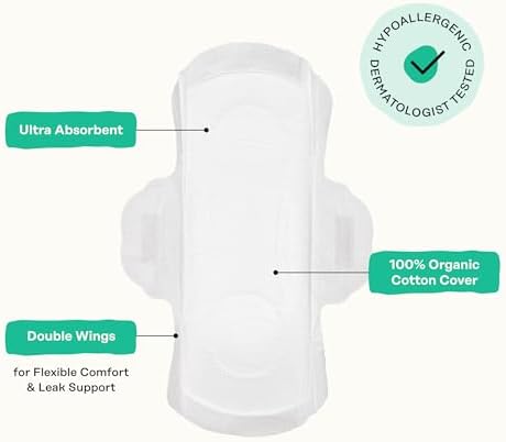 Top view of individual Honey Pot herbal liner showing the 100% organic cotton top sheet.
