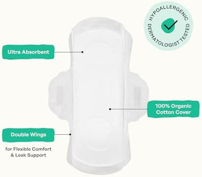 Top view of individual Honey Pot herbal liner showing the 100% organic cotton top sheet.