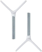 Two pack of metal Y-shaped adapter screws for pressure mounted dog gates on staircase railings