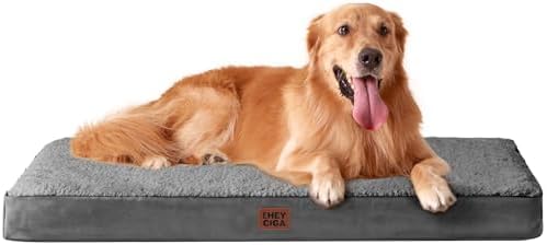 EHEYCIGA Orthopedic XL Dog Beds for Extra Large Dogs with Removable Washable Cover for Crate, Grey, 41x27 - Image 2