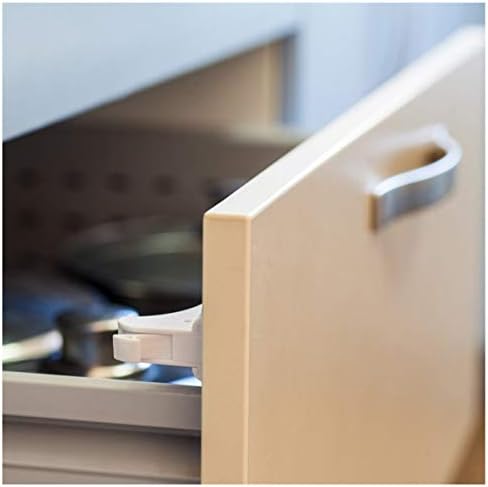 Diagram showing tool-free installation for cabinet locks