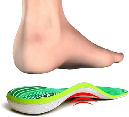 Green ORHILYA orthotic insoles for men and women standing all day.
