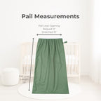Nora's Nursery waterproof pail liner showing elastic top detail