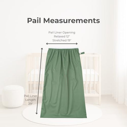 Nora's Nursery waterproof pail liner showing elastic top detail