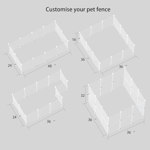 Pet Playpen Portable Small Animals Playpen, Customizable Shape & Height Pet Fence Yard Fence for Guinea Pigs, Bunny, Ferrets, Mice, Hamsters, Hedgehogs, Puppies, Turtles-12 Panels - Image 4
