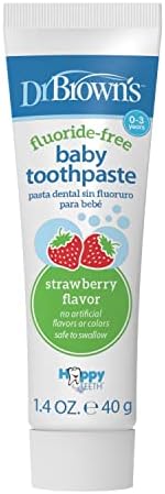 Dr. Brown's Baby Oral Health Toothpaste, Strawberry Flavor Toddlers And Kids Love, Fluoride Free, 0-3 Years, 1.4Oz - Image 2