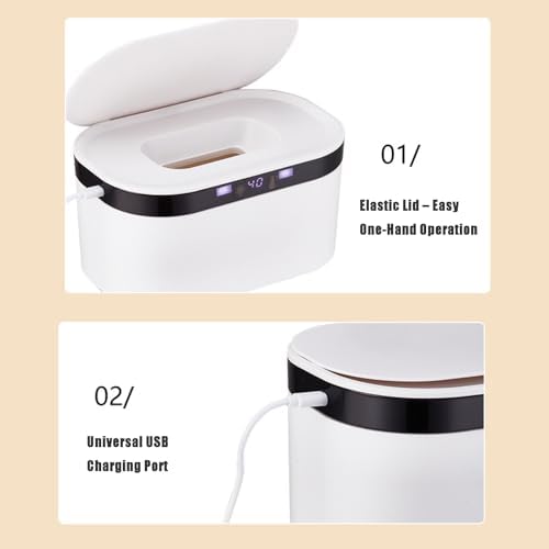 Close up of 5-level temperature control panel on PandaEar warmer