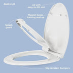 Slip resistant bumpers located on the underside of the adult toilet seat ring