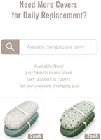 Blissful Diary changing pad cover showing elastic fit