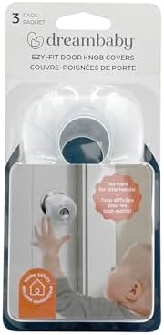 Close up of durable home security toddler lock protector on standard handle