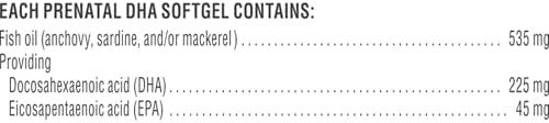 Nestle prenatal vitamin box side panel showing ingredient details