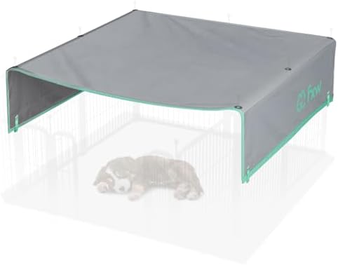 FXW sun shade dog playpen canopy installed on a pet fence