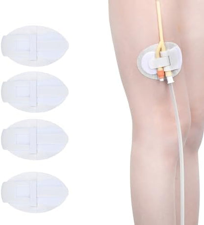 Self adhesive catheter tube holder sticker showing the non woven hypoallergenic layer