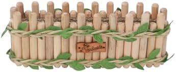 Hamster Cage Sprays Flower Foraging Holder - Natural Wood Feeding Stand, Small Pet Habitat Accessories for Hamsters Mouse Guinea Pig Dwarf Gerbils Syrian Mice (Leaf - Rectangle) - Image 2
