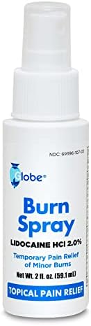 Authentic USA imported Globe burn relief spray with lidocaine active ingredient