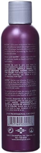 Close up of Developlus 20 Volume silicone enhanced developer bottle