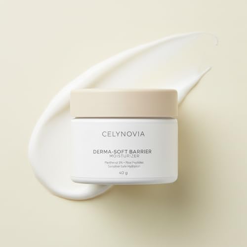Celynovia panthenol and rice peptides face cream product texture overview.