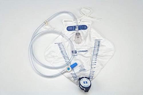 Dover urinary collection bag with 48-inch tubing and anti-reflux chamber details.