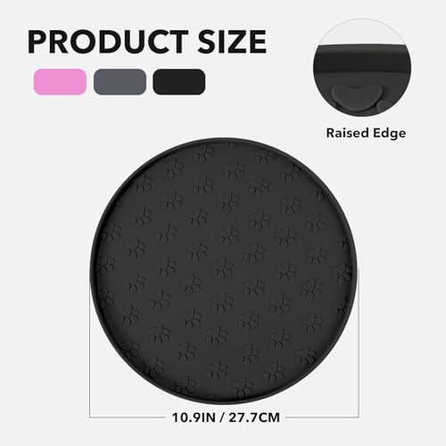 Food-grade silicone pet food mat being cleaned