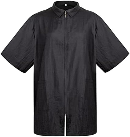TOPTIE Dog Pet Grooming Work Shirt fabric texture demonstrating hair and water resistance