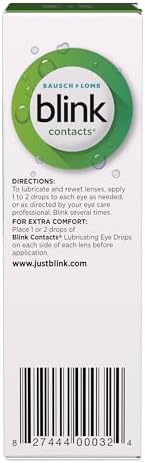 Blink Contacts three pack packaging displaying compatibility with soft and RGP lenses.
