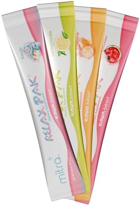 Mitra9 plant-based relaxation powder stick pack being poured into water.