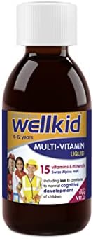 Wellkid Vitabiotics children multivitamin liquid natural orange flavor packaging details